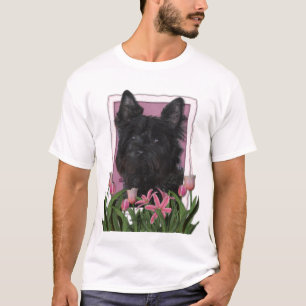 T-shirt Dia das mães - tulipas cor-de-rosa - monte de