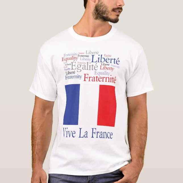 T-shirt Dia de Bastille francês da bandeira de France do (Frente)