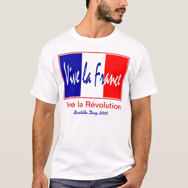 T-shirt Dia de Bastille francês, o 14 de julho, La France (Frente)
