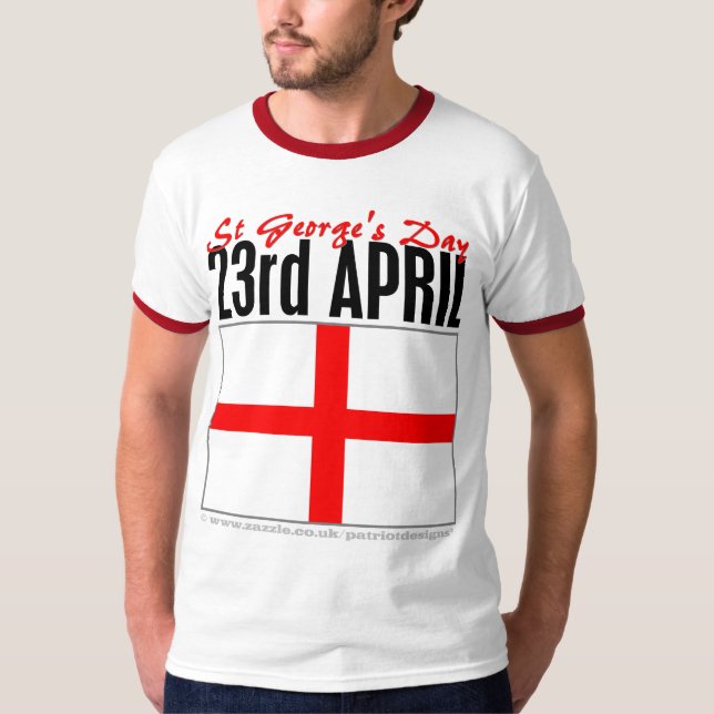 T-shirt Dia de Inglaterra, St George (Frente)