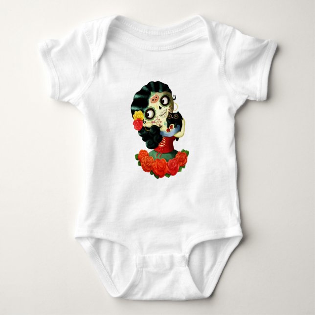 T-shirt Dia de Los Muertos Lovely mexicana Catrina Girl (Frente)