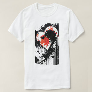 T-Shirt dia de os namorados Black and Red Holiday