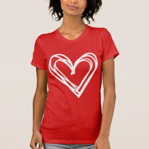 T-shirt dia de os namorados com coração para uma r