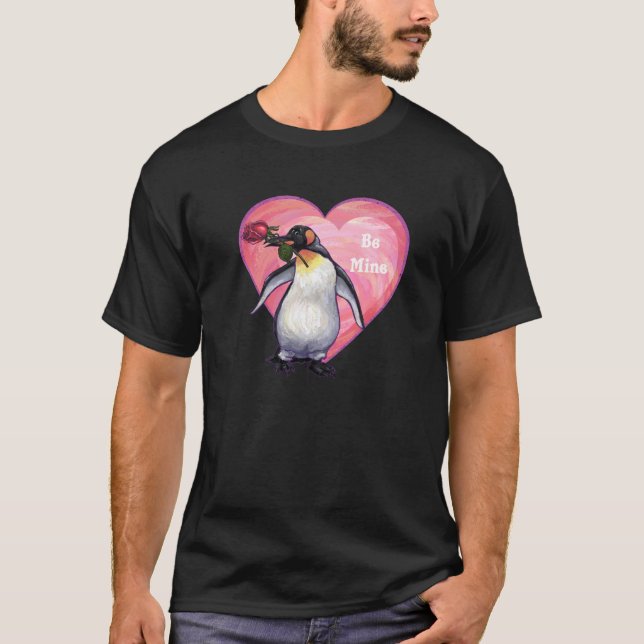 T-shirt Dia de os namorados de pinguim (Frente)