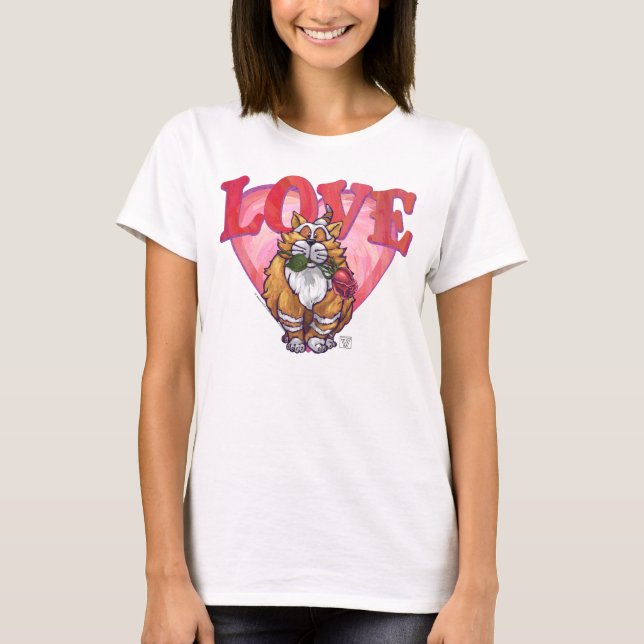 T-shirt Dia de os namorados Ginger Cat (Frente)