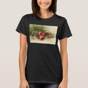 T-shirt Dia de os namorados Vintage, Rosas vermelhas Crims