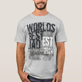 T-shirt Dia de os pais Grunge do Melhor Pai do Mundo do An
