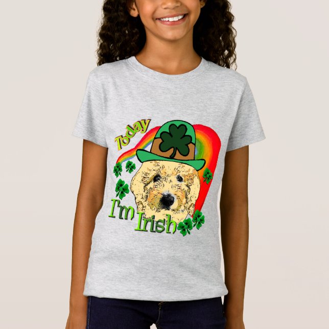 T-shirt Dia de São Patrício de Goldendoodle (Frente)