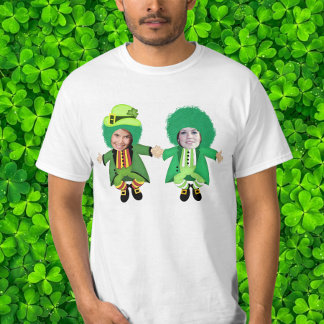 T-shirt Dia de São Patrício Irlandês Jig, Foto Frame Head