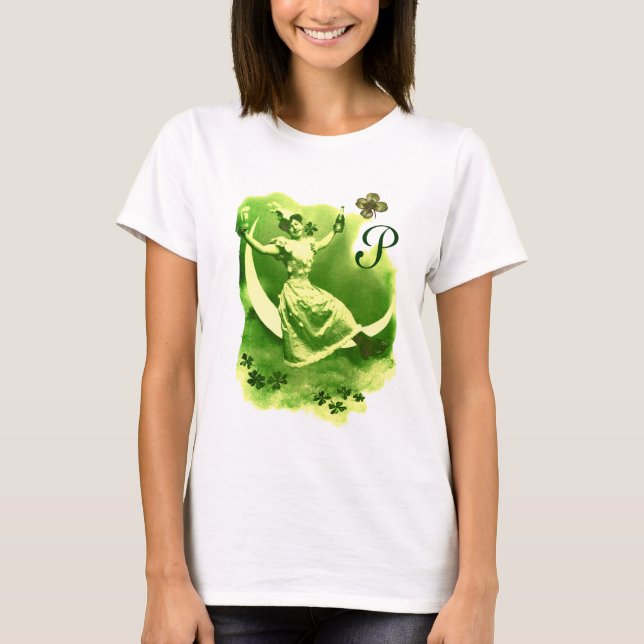 T-SHIRT DIA DE SÃO PATRÍCIO LUA SENHORA COM MONOGRAMA DE T (Frente)