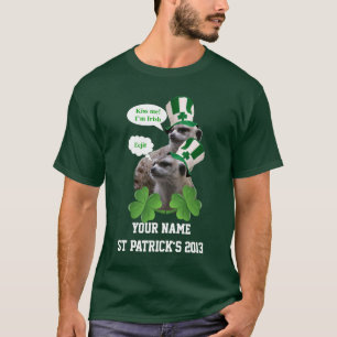 T-shirt Dia de São Patrício meerkat engraçado