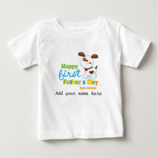T-shirt Dia dos pais feliz do cão de filhote de cachorro
