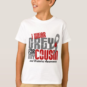 T-shirt Diabetes EU VISTO o CINZA PARA MEU PRIMO 6,2