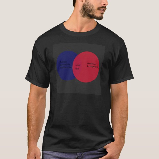 T-shirt diagrama do venn de youtube (Frente)