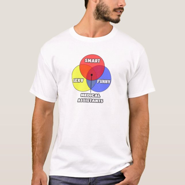 T-shirt Diagrama Venn.. Assistentes Médicos (Frente)