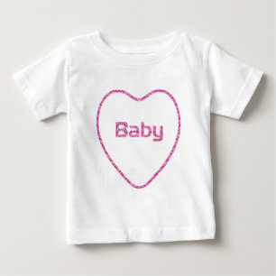 T-shirt Diamante Rosa Cardíaco, Largura: Design bebê
