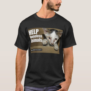 T-shirt (dianteiro) animal desabrigado da ajuda