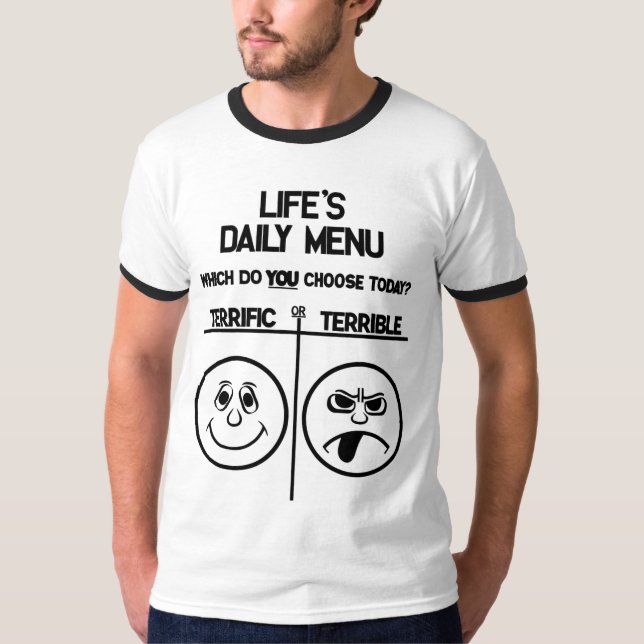 T-shirt diário do menu (Frente)