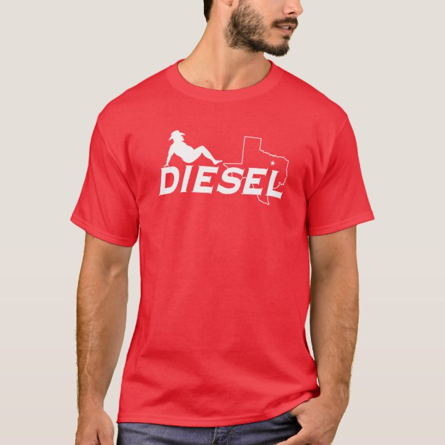 T-shirt diesel do homem do Mudflap do softball de (Frente)