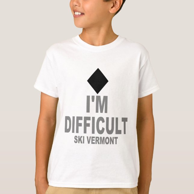 T-shirt Difficult_Ski_VERMONT (Frente)
