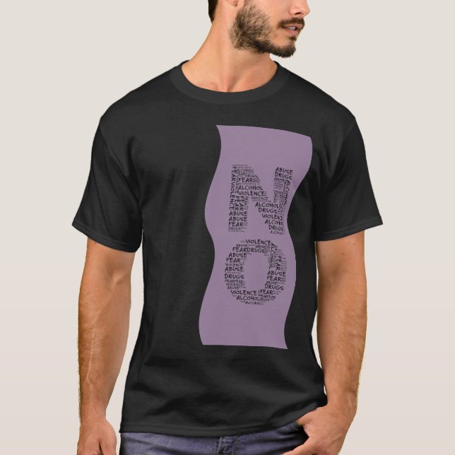 T-shirt Diga Não à Violência, Abuso, Drogas, Álcool e Medo (Frente)