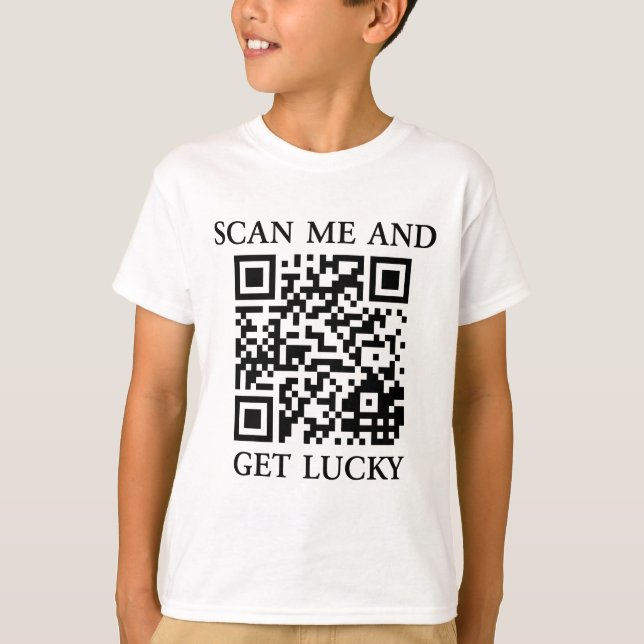 T-shirt Digitalize-Me E Tenha Sorte (Frente)