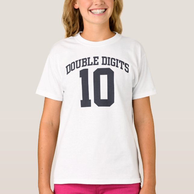 T-shirt Dígitos duplos personalizados #10 no ANIVERSÁRIO (Frente)