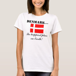 T-shirt Dinamarca, o lugar o mais feliz na terra