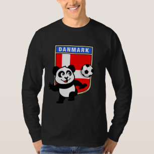 T-shirt Dinamarca Soccer Panda (camisas escuras)