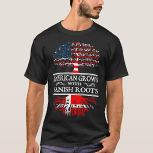 T-shirt dinamarquês - americano crescido com raizes