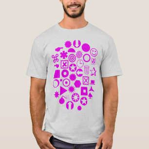 T-shirt Dingbat Abstrato - Magenta