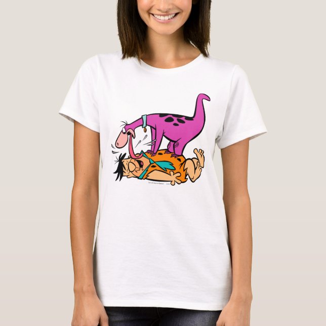 T-shirt Dino Licking Fred Flintstone (Frente)