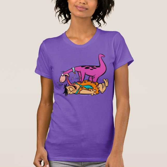 T-shirt Dino Licking Fred Flintstone (Frente)