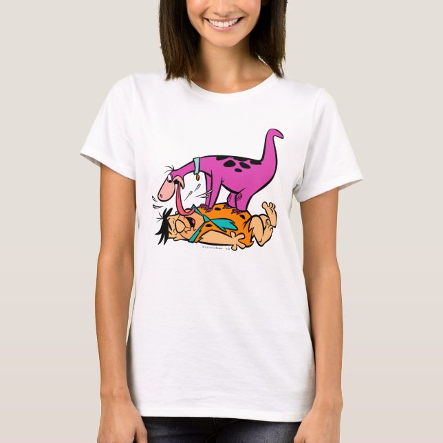T-shirt Dino Licking Fred Flintstone (Frente)