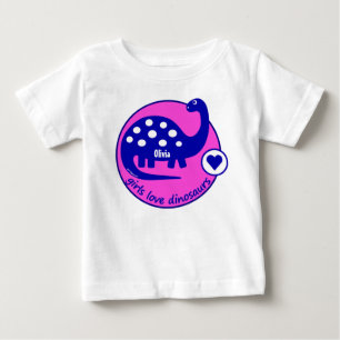 T-shirt Dinossauro cor-de-rosa brilhante customizável