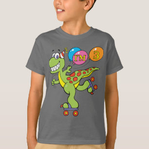 T-shirt Dinossauro do aniversário de 3 anos