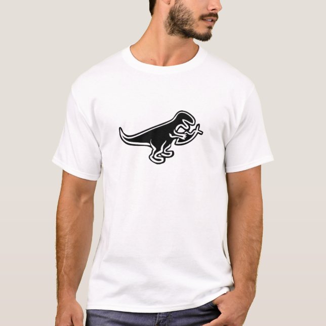 T-shirt Dinossauro que come peixes de Jesus (Frente)