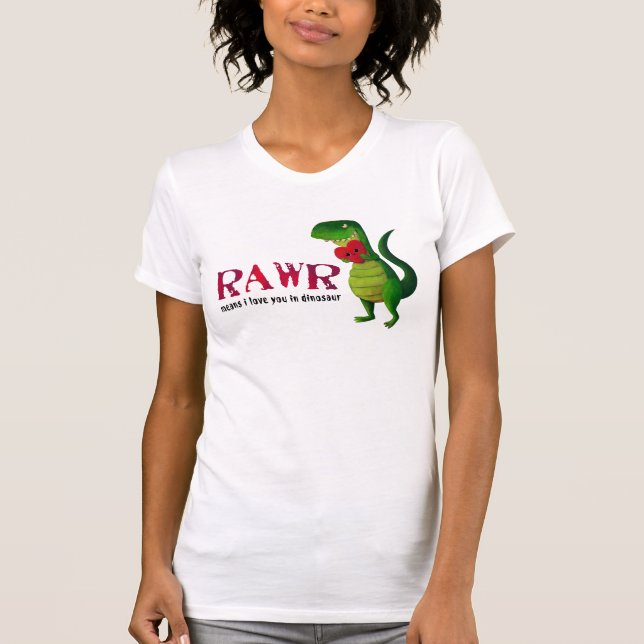 T-shirt Dinossauro romântico de RAWR T-rex (Frente)