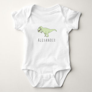 T-shirt Dinossauro T-Rex do Baby Boy Doodle com Nome