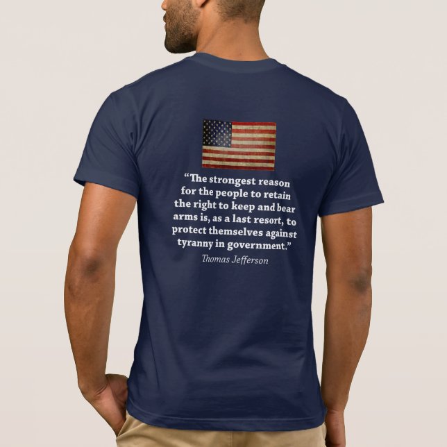 T-shirt Direito De Armamento - Citando Thomas Jefferson (Verso)