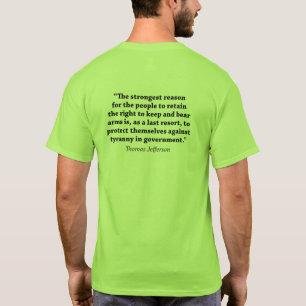 T-shirt Direito de Portar Armas - Citação de Thomas Jeffer