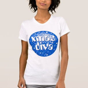T-shirt Disco Azulejos Azul Escuro "xmas diva" pequeno bra