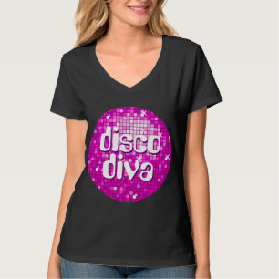 T-shirt Disco Azulejos "disco diva" cor-de-rosa
