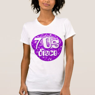 T-shirt Disco Azulejos Roxos '70s Disco' senhoras petite w