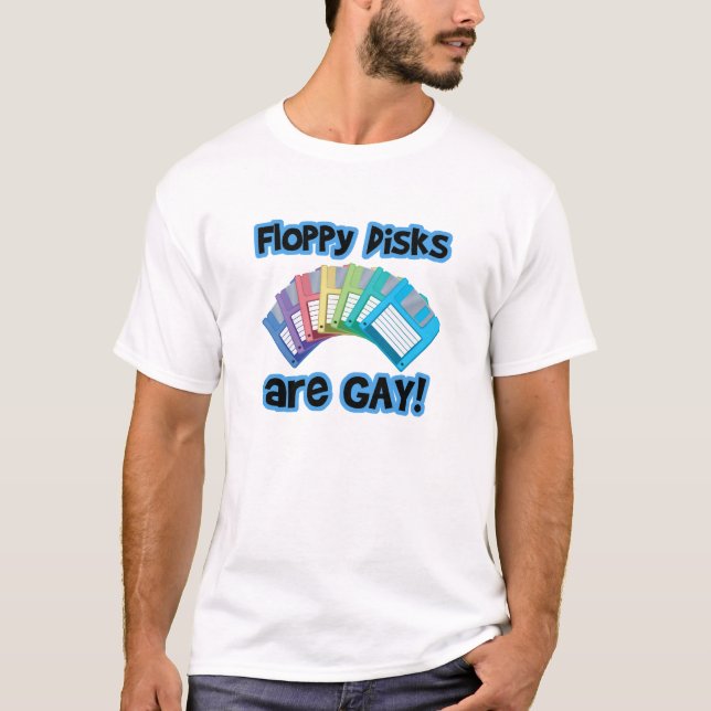 T-shirt Disquetes são Gay (Frente)