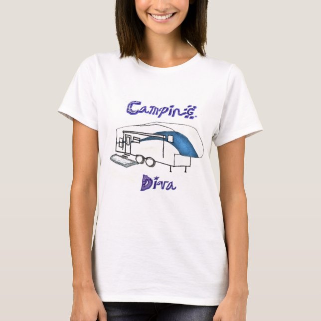 T-shirt Diva de acampamento (Frente)