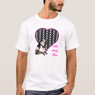 T-shirt diva de derby do rolo