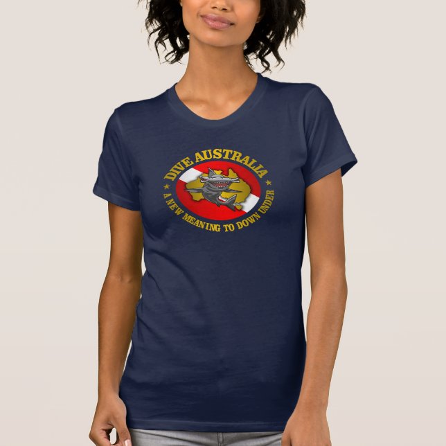 T-shirt Dive Austrália (rd) Roupa Hammerhead (Frente)