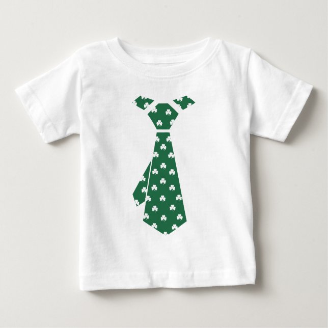T-shirt Diversão do Shamrock Pattern Faux Tie Rua. Dia de  (Frente)