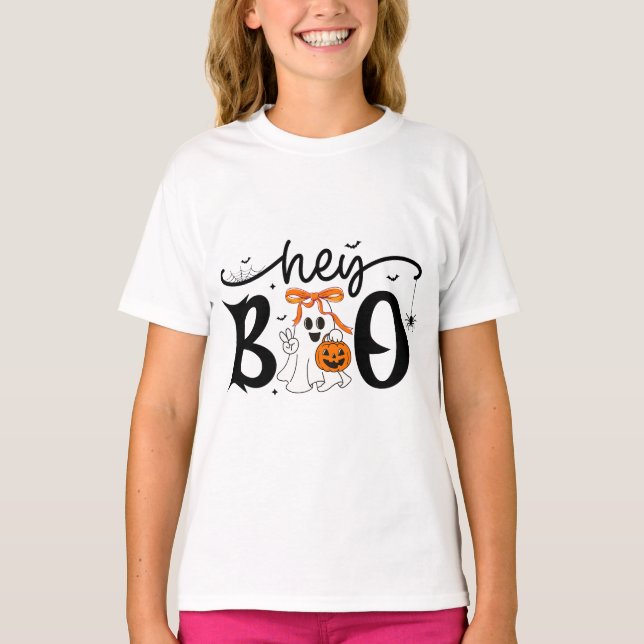 T-Shirt Diversão Halloween - Ei Boo (Frente)